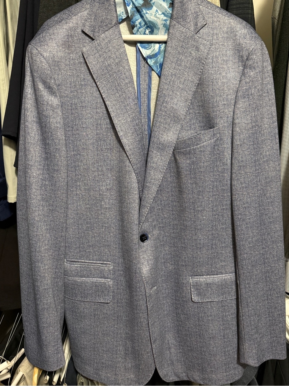 Men's Grey. Windowpane Check Blazer